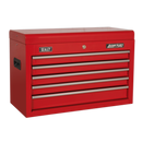 Topchest 5 Drawer with Ball Bearing Slides - Red | Pipe Manufacturers Ltd..