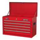 Topchest 5 Drawer with Ball Bearing Slides - Red | Pipe Manufacturers Ltd..