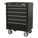 Rollcab 6 Drawer with Ball Bearing Slides - Black | Pipe Manufacturers Ltd..