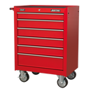 Rollcab 6 Drawer with Ball Bearing Slides - Red | Pipe Manufacturers Ltd..