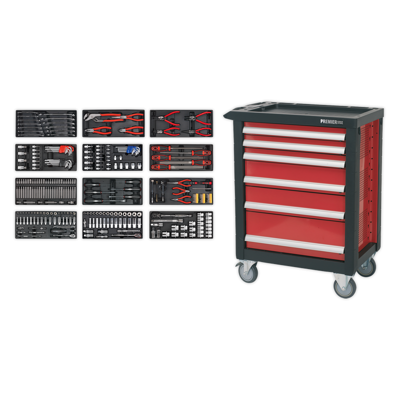 Rollcab 6 Drawer with Ball Bearing Slides with 298pc Tool Kit | Pipe Manufacturers Ltd..