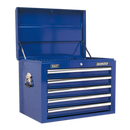 Topchest 5 Drawer with Ball Bearing Slides - Blue | Pipe Manufacturers Ltd..