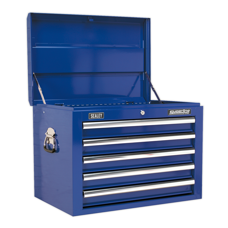 Topchest 5 Drawer with Ball Bearing Slides - Blue | Pipe Manufacturers Ltd..