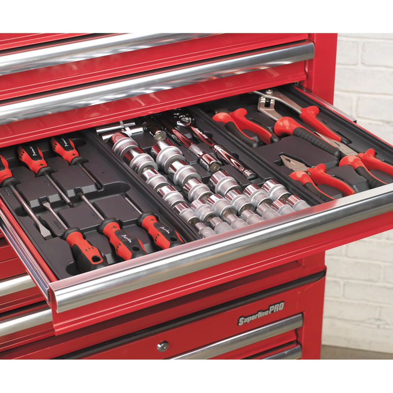 Topchest 5 Drawer with Ball Bearing Slides - Red | Pipe Manufacturers Ltd..