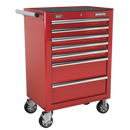 Rollcab 7 Drawer with Ball Bearing Slides - Red | Pipe Manufacturers Ltd..
