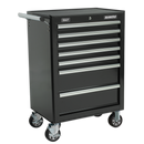 Rollcab 7 Drawer with Ball Bearing Slides - Black | Pipe Manufacturers Ltd..