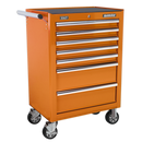 Rollcab 7 Drawer with Ball Bearing Slides - Orange | Pipe Manufacturers Ltd..