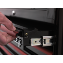 Mid-Box 2 Drawer Retro Style - Black with Red Anodised Drawer Pulls | Pipe Manufacturers Ltd..