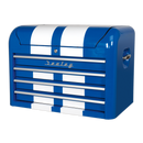 Topchest 4 Drawer Retro Style - Blue with White Stripes | Pipe Manufacturers Ltd..