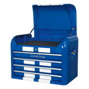 Topchest 4 Drawer Retro Style - Blue with White Stripes | Pipe Manufacturers Ltd..