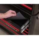 Topchest 4 Drawer Wide Retro Style - Black with Red Anodised Drawer Pulls | Pipe Manufacturers Ltd..