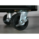 Rollcab 4 Drawer Retro Style- Black with Red Anodised Drawer Pulls | Pipe Manufacturers Ltd..