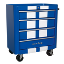 Rollcab 4 Drawer Retro Style - Blue with White Stripes | Pipe Manufacturers Ltd..