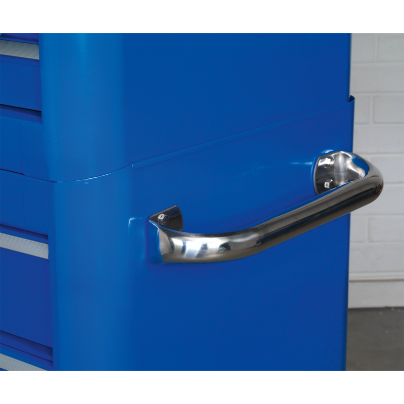 Rollcab 4 Drawer Retro Style - Blue with White Stripes | Pipe Manufacturers Ltd..