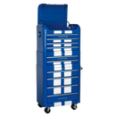 Retro Style Topchest, Mid-Box & Rollcab Combination 10 Drawer Blue/White Stripes | Pipe Manufacturers Ltd..