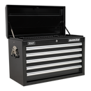 Topchest 5 Drawer with Ball Bearing Slides - Black | Pipe Manufacturers Ltd..