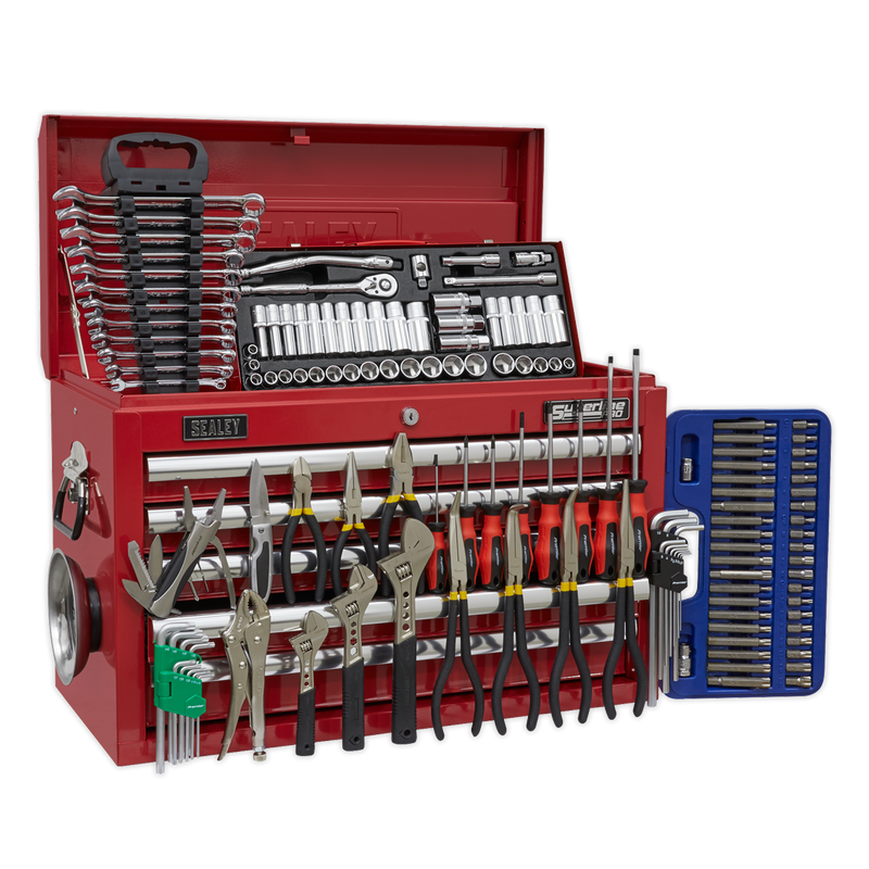 Topchest 5 Drawer with Ball Bearing Slides - Red & 139pc Tool Kit | Pipe Manufacturers Ltd..