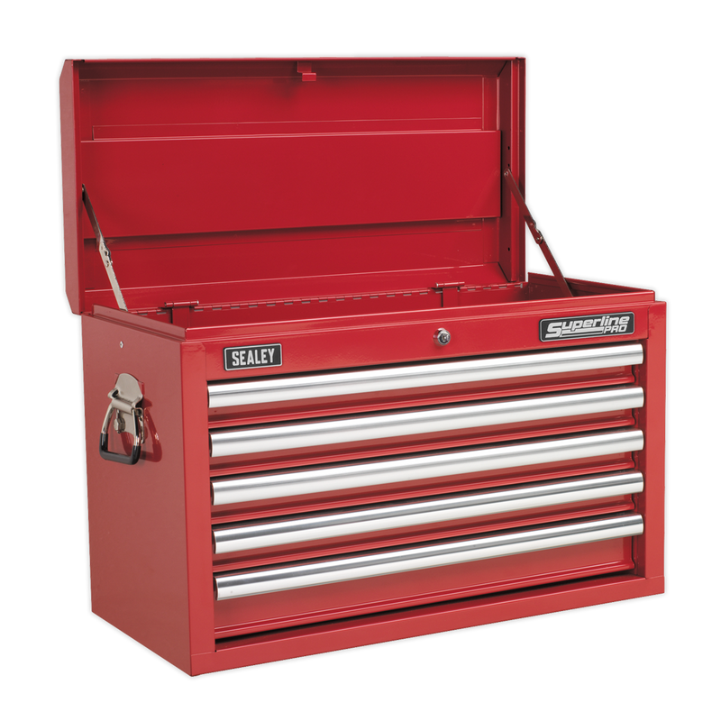 Topchest 5 Drawer with Ball Bearing Slides - Red | Pipe Manufacturers Ltd..