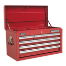 Topchest 6 Drawer with Ball Bearing Slides - Red | Pipe Manufacturers Ltd..