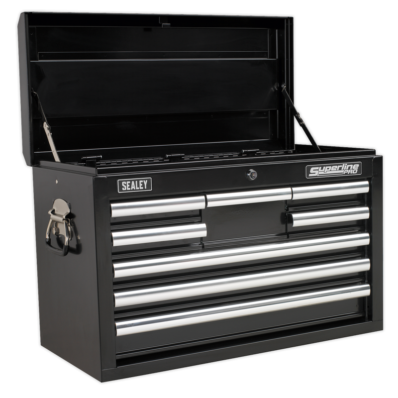 Topchest 8 Drawer with Ball Bearing Slides - Black | Pipe Manufacturers Ltd..