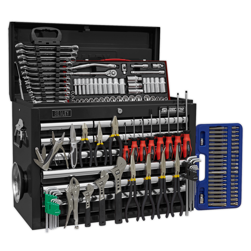 Topchest 10 Drawer with Ball Bearing Slides - Black & 139pc Tool Kit | Pipe Manufacturers Ltd..