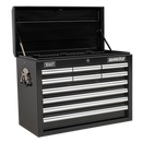 Topchest 10 Drawer with Ball Bearing Slides - Black | Pipe Manufacturers Ltd..