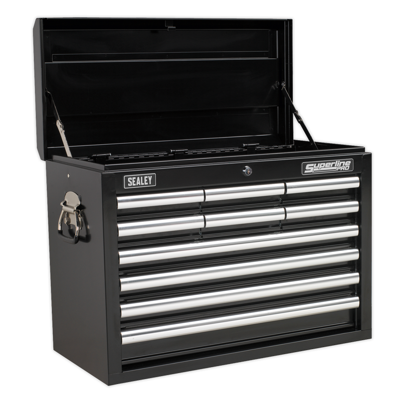 Topchest 10 Drawer with Ball Bearing Slides - Black | Pipe Manufacturers Ltd..