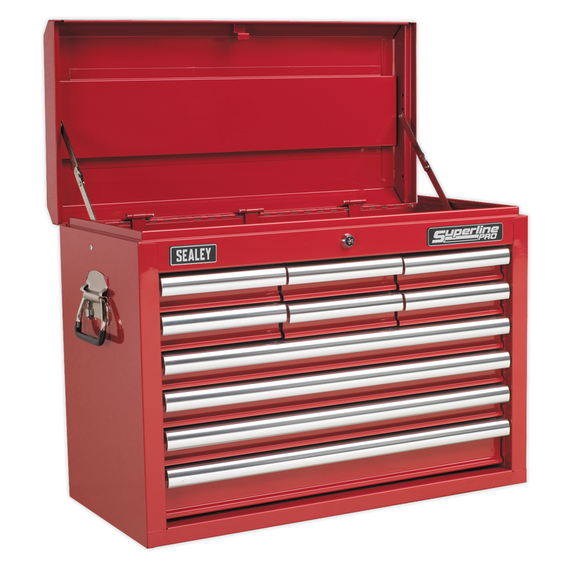 Topchest 10 Drawer with Ball Bearing Slides - Red | Pipe Manufacturers Ltd..