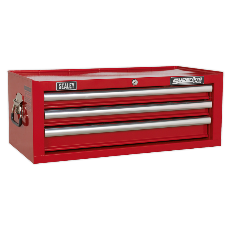 Mid-Box 3 Drawer with Ball Bearing Slides - Red | Pipe Manufacturers Ltd..
