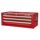 Mid-Box 3 Drawer with Ball Bearing Slides - Red | Pipe Manufacturers Ltd..
