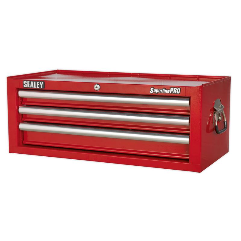 Mid-Box 3 Drawer with Ball Bearing Slides - Red | Pipe Manufacturers Ltd..