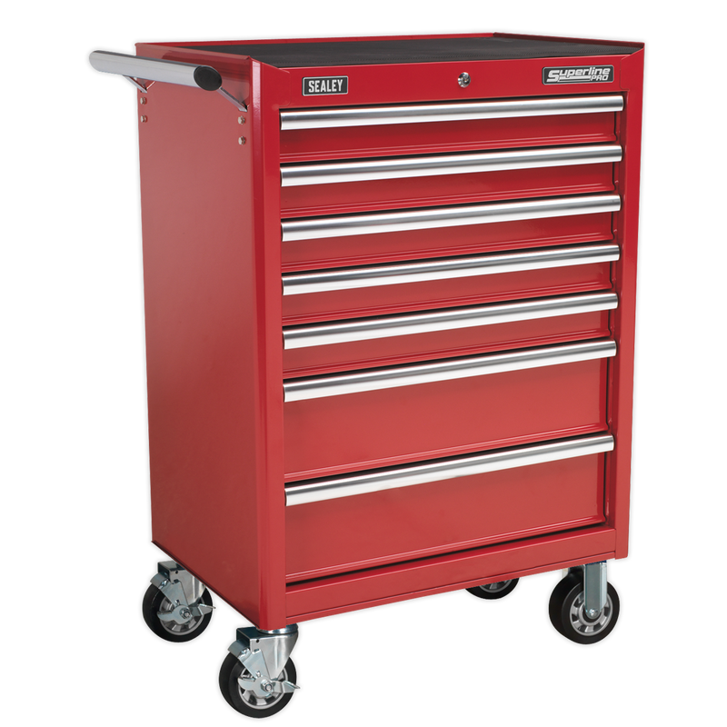 Rollcab 7 Drawer with Ball Bearing Slides - Red | Pipe Manufacturers Ltd..