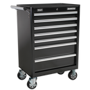 Rollcab 7 Drawer with Ball Bearing Slides - Black | Pipe Manufacturers Ltd..