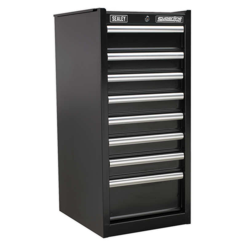 Hang-On Chest 8 Drawer with Ball Bearing Slides - Black | Pipe Manufacturers Ltd..