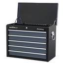 Topchest 5 Drawer with Ball Bearing Slides - Black/Grey | Pipe Manufacturers Ltd..