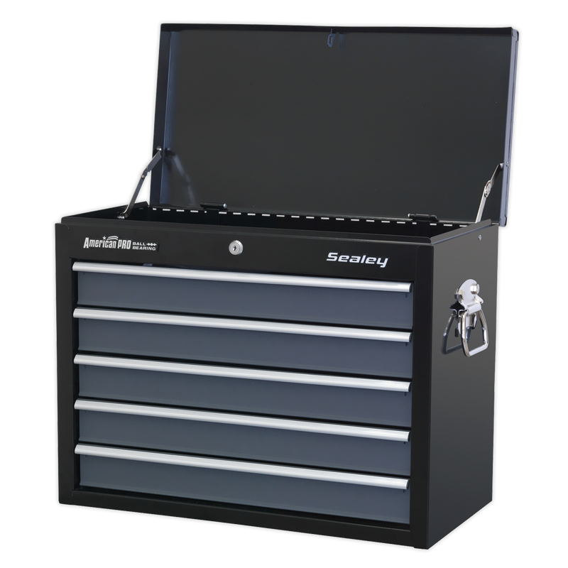 Topchest 5 Drawer with Ball Bearing Slides - Black/Grey | Pipe Manufacturers Ltd..