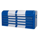 Topchest 4 Drawer Wide Retro Style - Blue with White Stripes | Pipe Manufacturers Ltd..