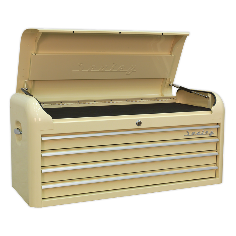 Topchest 4 Drawer Wide Retro Style - Cream | Pipe Manufacturers Ltd..