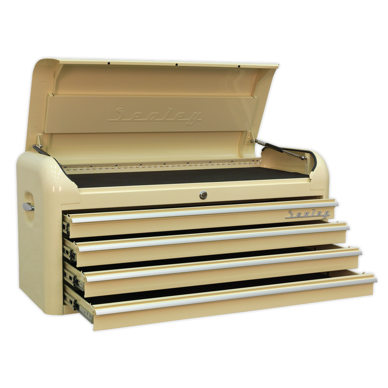 Topchest 4 Drawer Wide Retro Style - Cream | Pipe Manufacturers Ltd..