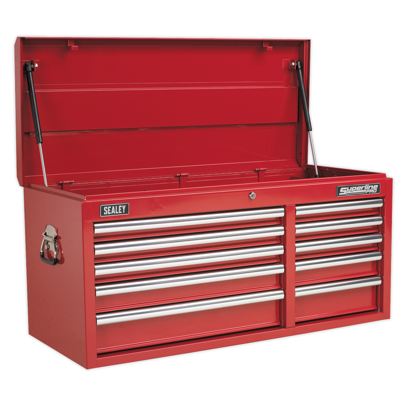 Topchest 10 Drawer with Ball Bearing Slides Heavy-Duty - Red | Pipe Manufacturers Ltd..