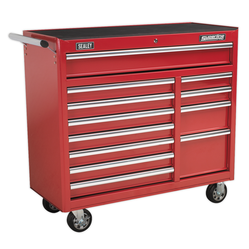 Rollcab 12 Drawer with Ball Bearing Slides Heavy-Duty - Red | Pipe Manufacturers Ltd..