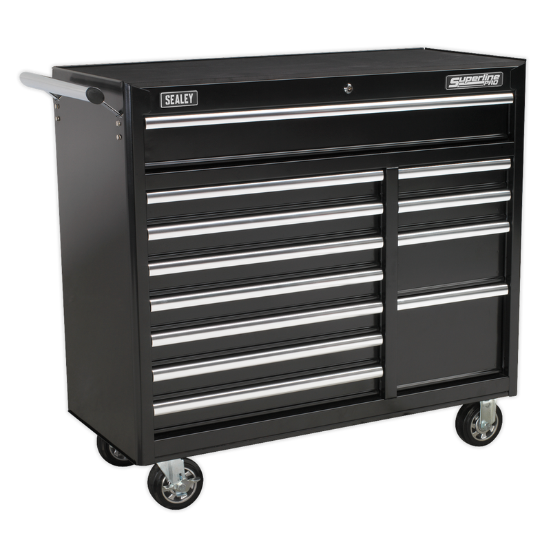 Rollcab 12 Drawer with Ball Bearing Slides Heavy-Duty - Black | Pipe Manufacturers Ltd..