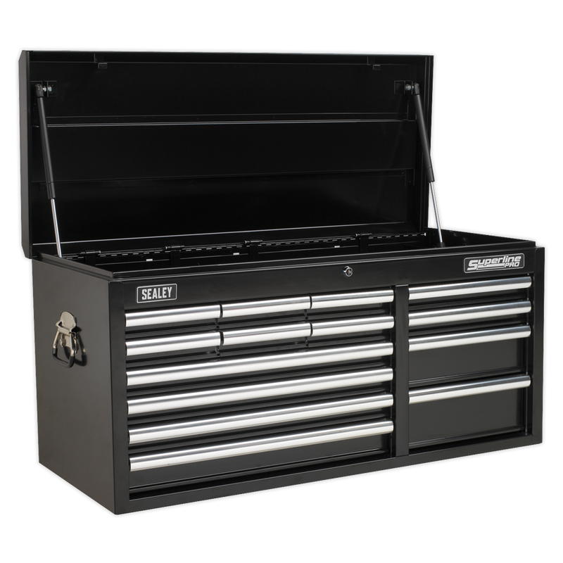 Topchest 14 Drawer with Ball Bearing Slides Heavy-Duty - Black | Pipe Manufacturers Ltd..