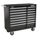 Rollcab 16 Drawer with Ball Bearing Slides Heavy-Duty - Black | Pipe Manufacturers Ltd..