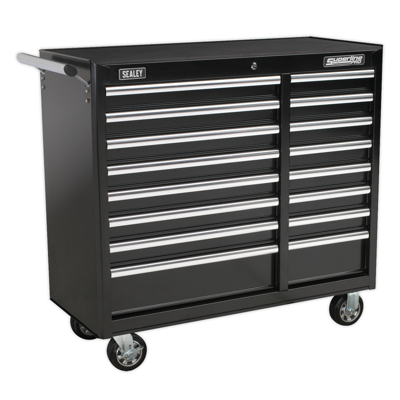 Rollcab 16 Drawer with Ball Bearing Slides Heavy-Duty - Black | Pipe Manufacturers Ltd..