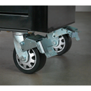 Rollcab 6 Drawer Wide Retro Style - Black with Red Anodised Drawer Pulls | Pipe Manufacturers Ltd..