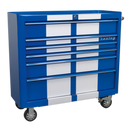 Rollcab 6 Drawer Wide Retro Style - Blue with White Stripes | Pipe Manufacturers Ltd..