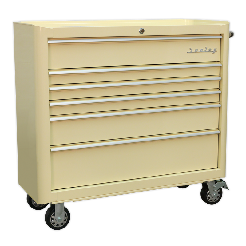 Rollcab 6 Drawer Wide Retro Style - Cream | Pipe Manufacturers Ltd..