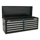Topchest 10 Drawer with Ball Bearing Slides - Black | Pipe Manufacturers Ltd..