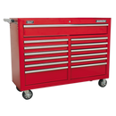 Rollcab 13 Drawer with Ball Bearing Slides - Red | Pipe Manufacturers Ltd..